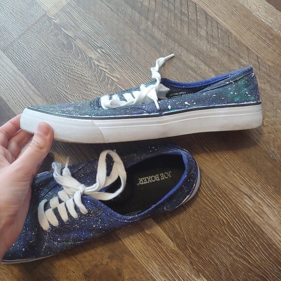 Joe Boxer Handpainted Galaxy Sneakers Size 9 - Picture 6 of 6
